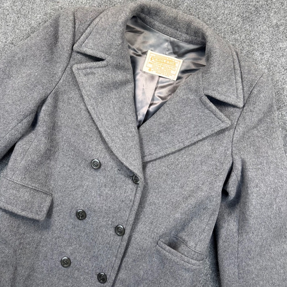 VTG Pendleton 100% Virgin Wool Maxi Coat Womens 12 Double
Breasted Gray *Read